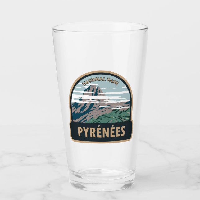 Pyrenees National Park France Vintage Glass (Front)