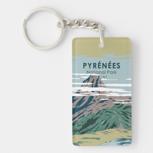 Pyrenees National Park France Vintage Keychain