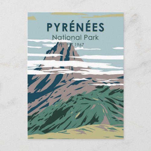 Pyrenees National Park France Vintage Postcard