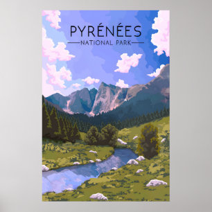 Pyrenees National Park Travel Poster