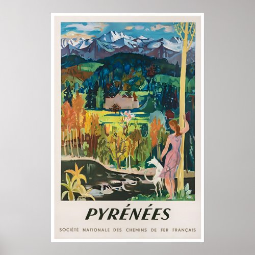 Pyrenees Travel Poster France Art Print French