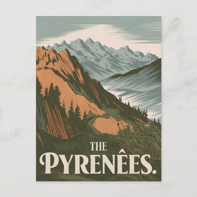Pyrenees vintage postcard (Front)
