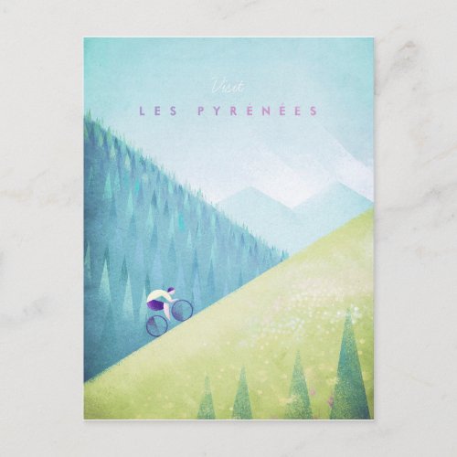 Pyrenees Vintage Travel Poster _ Art Postcard