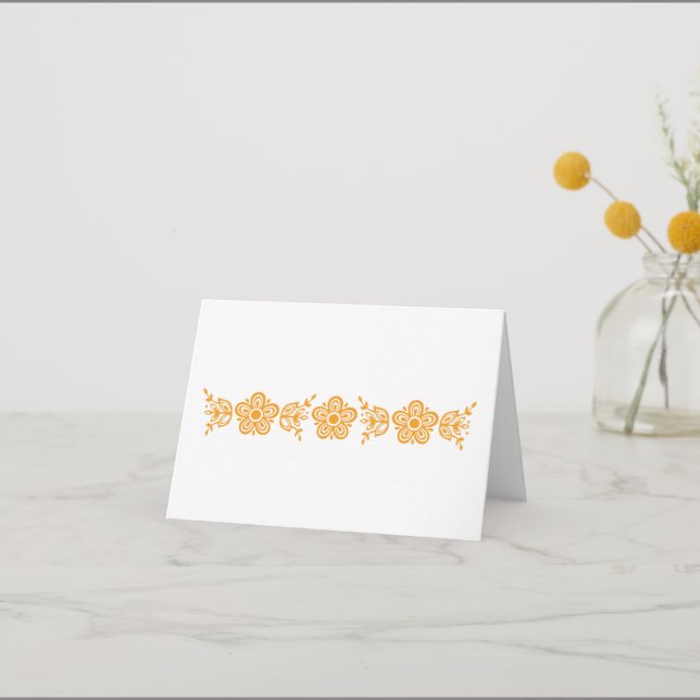 Pyrex Butterfly Gold Notecard  - White (Front)