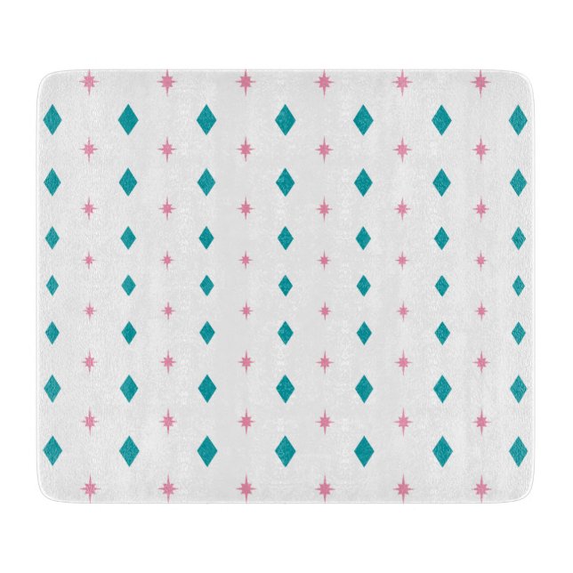 Pyrex Diamonds & Stars Glass Cutting Board - Multi (Front)