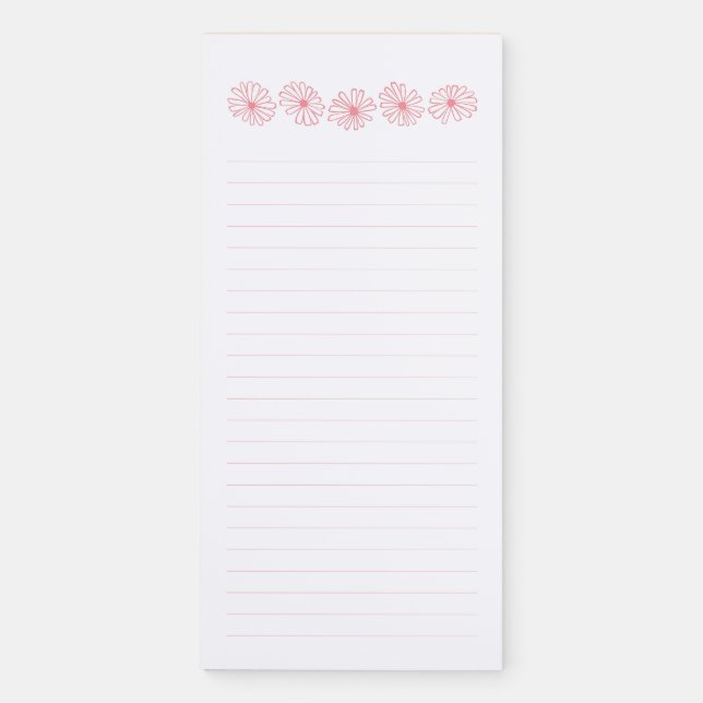 Pyrex Pink Daisy Magnetic Notepad (Front)