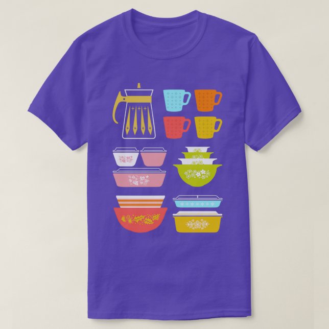 Pyrex Pretties Vintage Glass Kitchenware T-Shirt (Design Front)