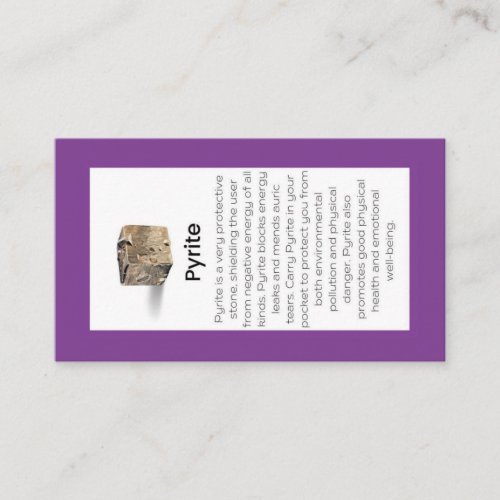Pyrite Crystal Meaning Jewelry Display  Business Card