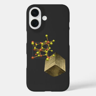 Pyrite Mineral Crystal Structure iPhone 16 Case
