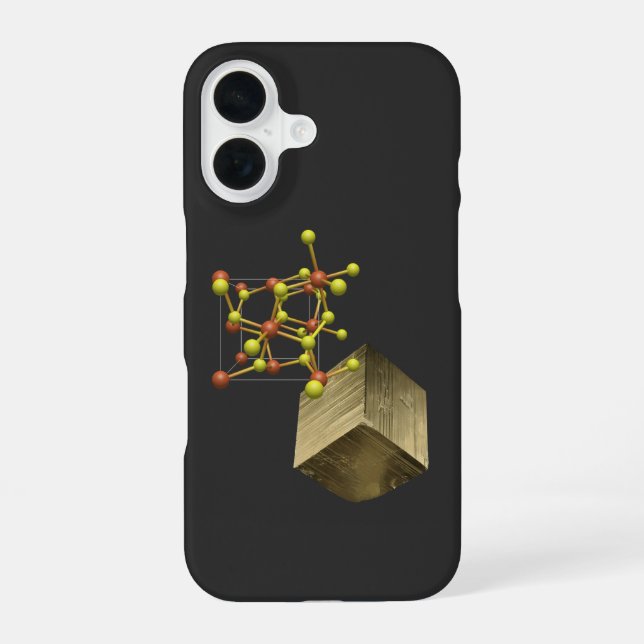 Pyrite Mineral Crystal Structure Iphone Case (Back)