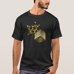 Pyrite Mineral Crystal Structure T-Shirt
