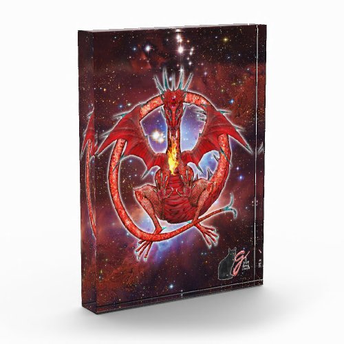 Pyrope Cosmic Dragon Acrylic Block