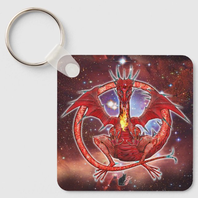 Pyrope Cosmic Dragon  Keychain (Front)