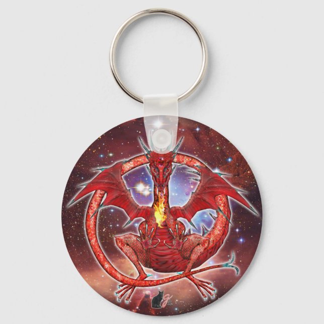 Pyrope Cosmic Dragon  Keychain (Front)