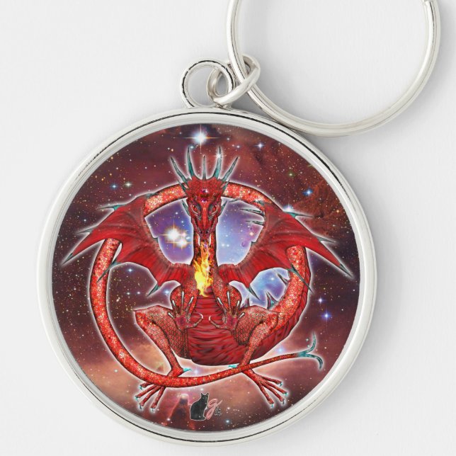 Pyrope Cosmic Dragon  Keychain (Front)