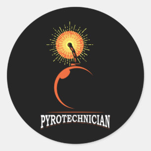 Pyrotechnician Crew Pyrotechnics Pyro Show Classic Round Sticker