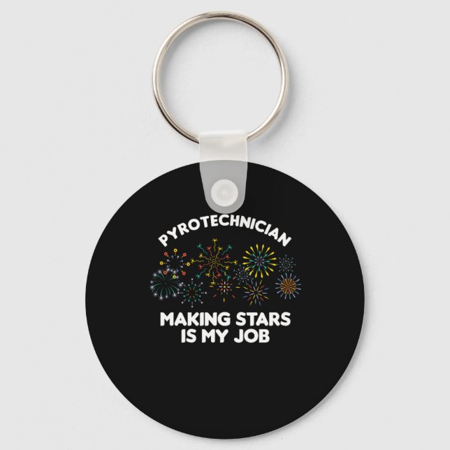 Pyrotechnician Making Stars Firework Pyro Fun Gift Keychain (Front)