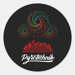 Pyrotechnics Pyrotechnician Crew Pyro Show Classic Round Sticker
