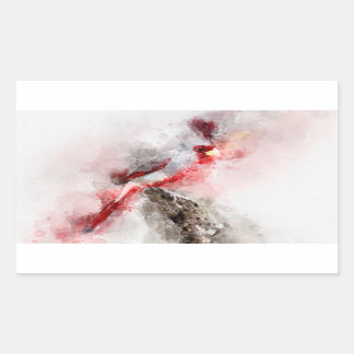 Pyrrhuloxia water color rectangular sticker