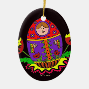 Pysanka Christmas Ceramic Ornament