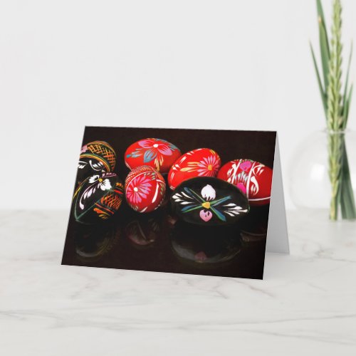 Pysanka egg reflections holiday card