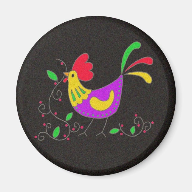 Pysanka Symbol: Rooster Magnet (Front)