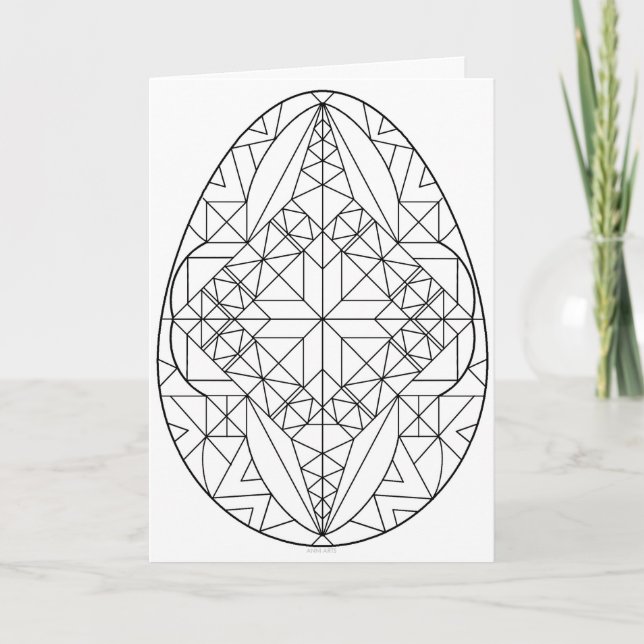 Pysanki Card to Color 2 (Front)