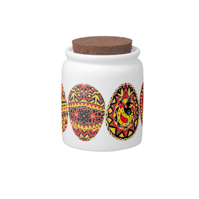 Pysanki Easter Eggs Candy Jar (Front)