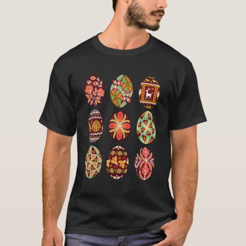 Pysanky Easter Egg Happy Easter Day Egg Hunting T_Shirt