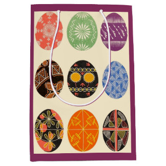 pysanky eggs print medium gift bag