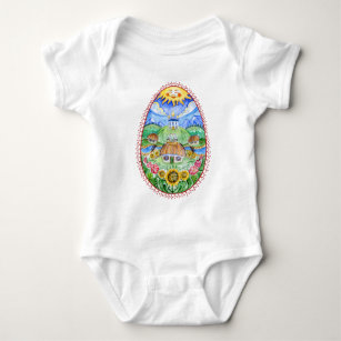 Pysanky Ukrainian Easter eggs Baby Bodysuit