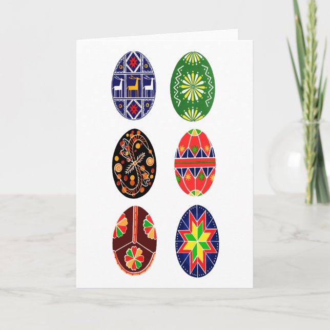 Pysanky Ukrainian Easter eggs Holiday Card (Front)
