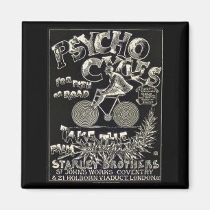 Pyscho Cycles - Vintage Bike Advertisement Magnet