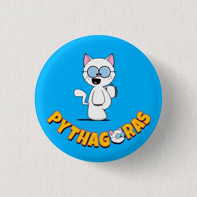 Pythagoras the Cat Button (Front)