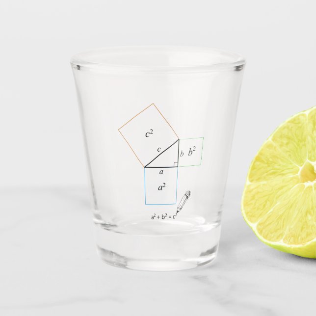 Pythagoras Theorem Shot Glass (Front)