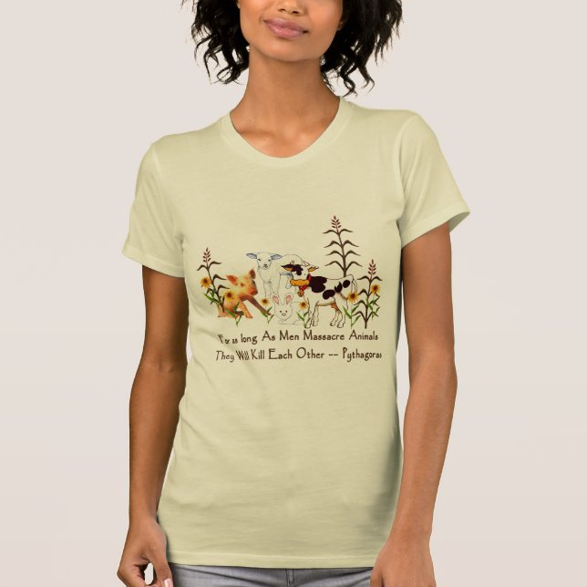 Pythagoras Vegetarian quote T-Shirt (Front)