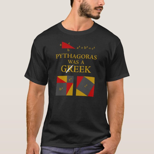 Pythagoras Was A Geek T-Shirt (Front)