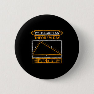 Pythagorean Theorem Day I Was There - Math Teacher Button
