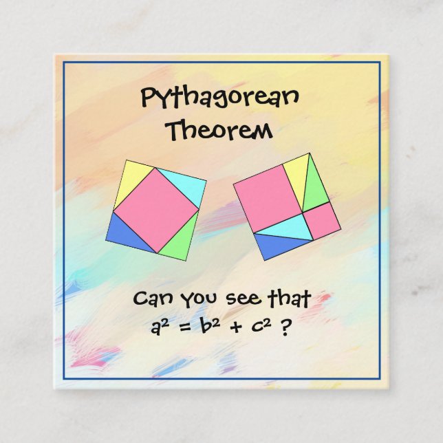 Pythagorean Theorem Math Tutor Business Card (Front)