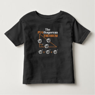 Pythagorean theorem Pug Dog Lover Math Teacher Toddler T-shirt
