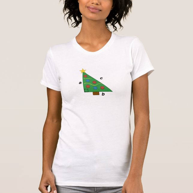 Pythagorean Theorem Right Triangle Christmas T-Shirt (Front)