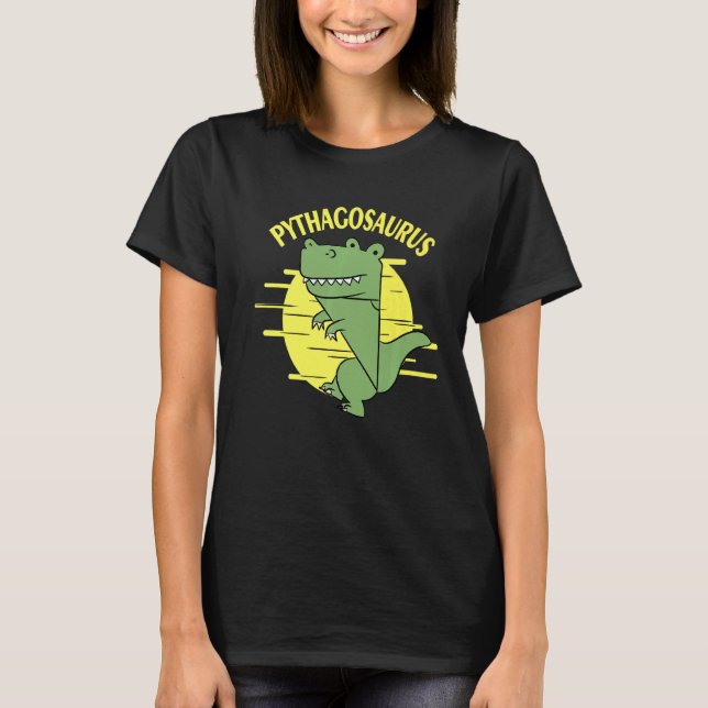 Pythagosaurus Pythagoras Theorem Statistician Math T-Shirt (Front)