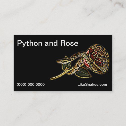 Python and Rose Snake Business Cards