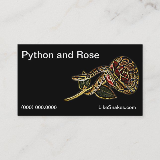 Python and Rose Snake Business Cards (Front)