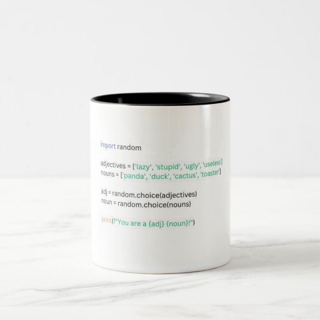 Python funny Coffee Mug for Developer (Center)