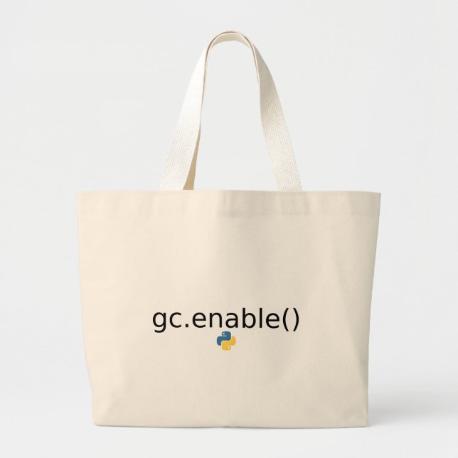 python Garbage Collector Large Tote Bag (Front)
