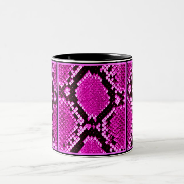 PYTHON HOT PINK SNAKE PRINT Two-Tone COFFEE MUG (Center)