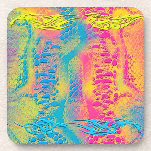 PYTHON - modern decorative fractal - Beverage Coaster (Front)