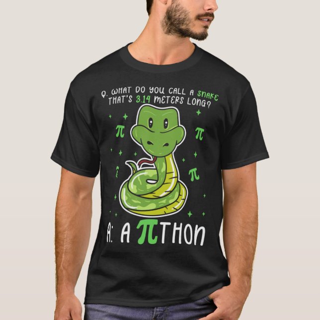 Python Pi Symbol  Math Teacher Pi Day T-Shirt (Front)
