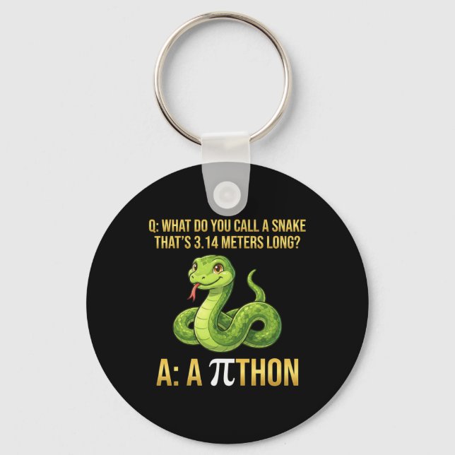 Python Pithon Pi Day Symbol Funny Math Teacher 3 1 Keychain (Front)